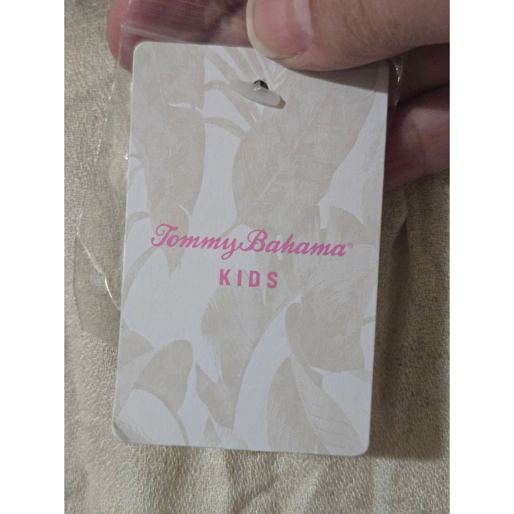 Tommy Bahama Kids Girls Beige Embroidered Pom Pom Boho Long Sleeve Dress Size 5 - Picture 4 of 6